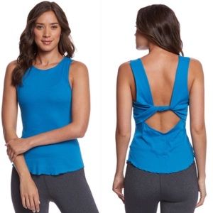 Free People Blue Twist-Back Tank Top